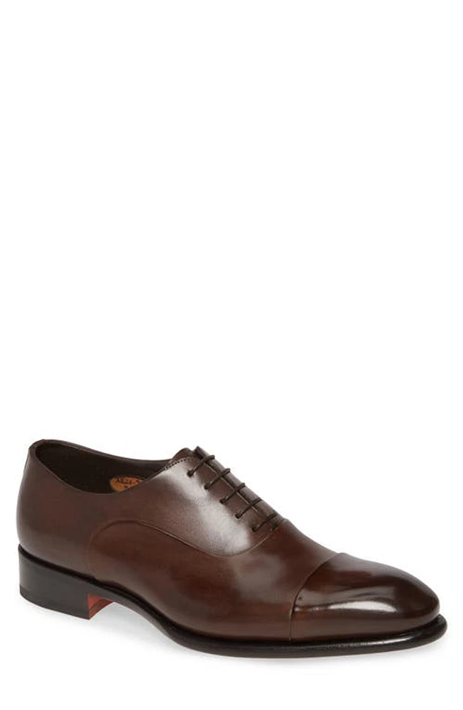 Santoni Isaac Cap Toe Oxford Dark Brown at Nordstrom,