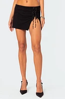 EDIKTED Kat Slit Hem Miniskirt Black at Nordstrom,