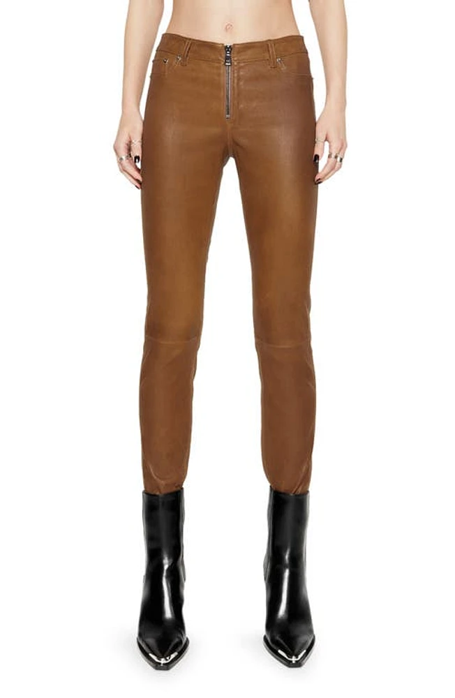 Rebecca Minkoff Ziggy Skinny Leather Pants Rocher at Nordstrom,