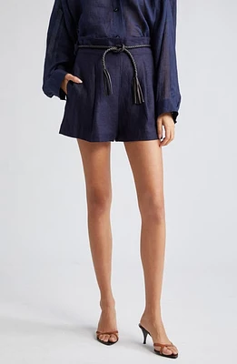 Zimmermann Natura High Waist Shorts in Navy at Nordstrom, Size 0P