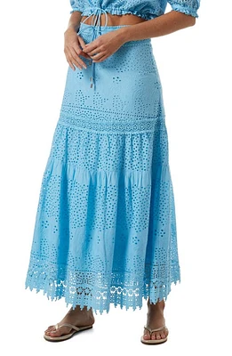 Melissa Odabash Alessia Eyelet Cover-Up Maxi Skirt in Cornflower at Nordstrom, Size X-Small