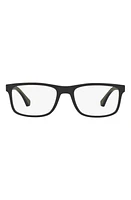 Emporio Armani 55mm Rectangular Optical Glasses in Matte Black - 55Mm at Nordstrom