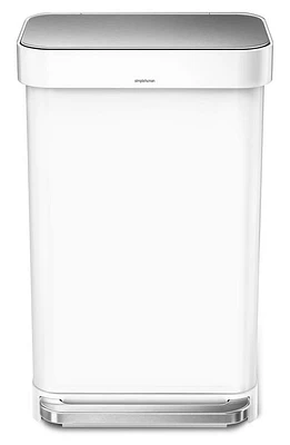 simplehuman 45L Rectangular Liner Rim Step Trash Can in White at Nordstrom