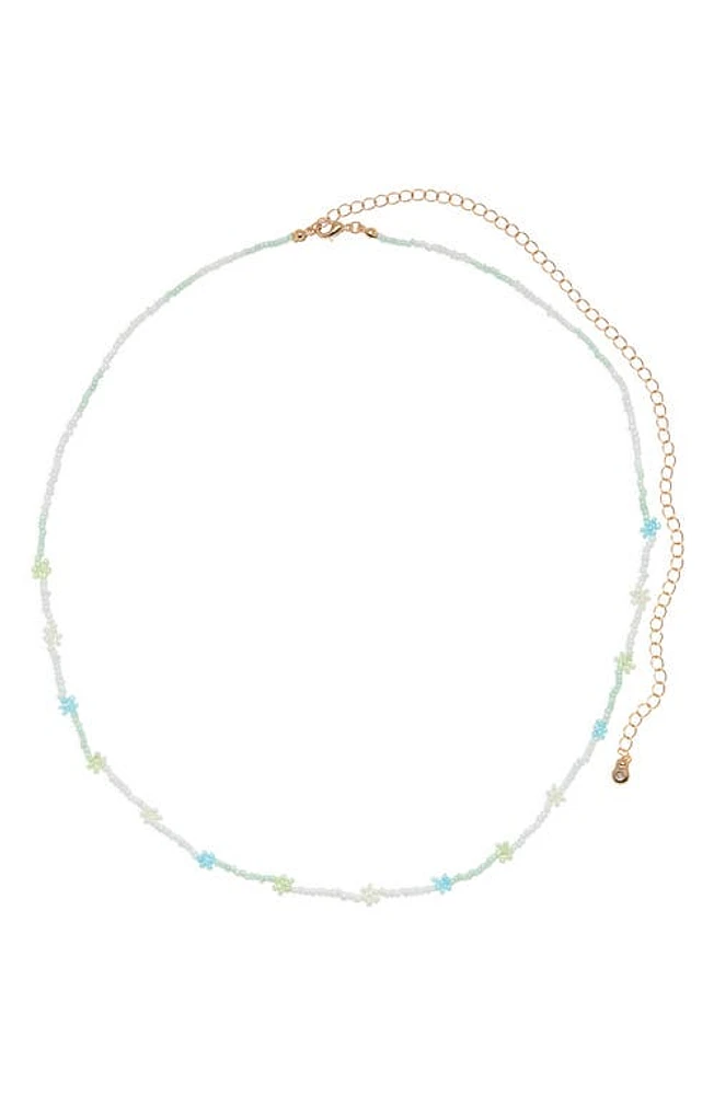 BP. Daisy Seed Bead Belly Chain in White- Blue at Nordstrom