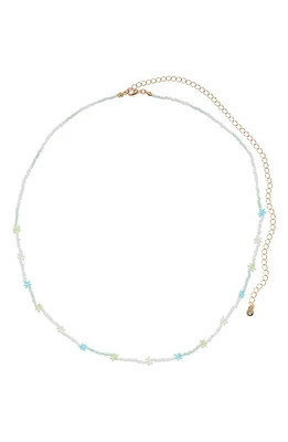 BP. Daisy Seed Bead Belly Chain in White- Blue at Nordstrom