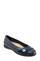 Trotters Danni Leather & Suede Flat Navy Micro at Nordstrom,