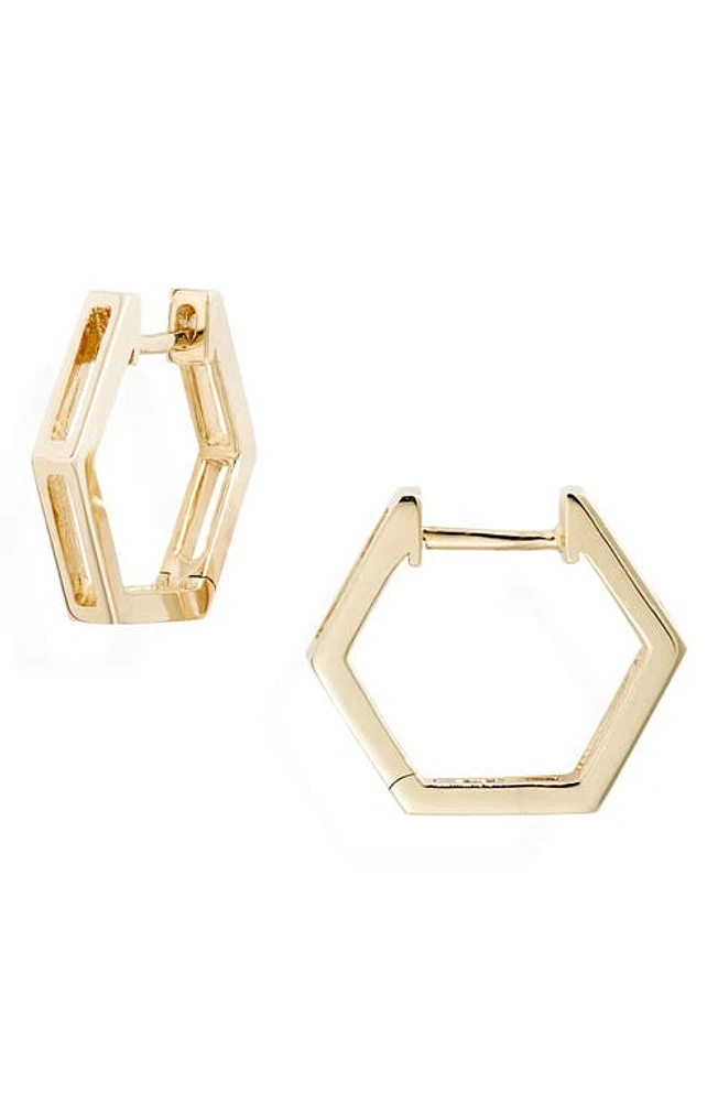 Bony Levy Hexagonal Split Hoop Earrings in Yellow Gold at Nordstrom