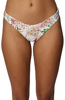 O'Neill Arden Floral Rockley Reversible Bikini Bottoms in Vanilla at Nordstrom, Size Medium