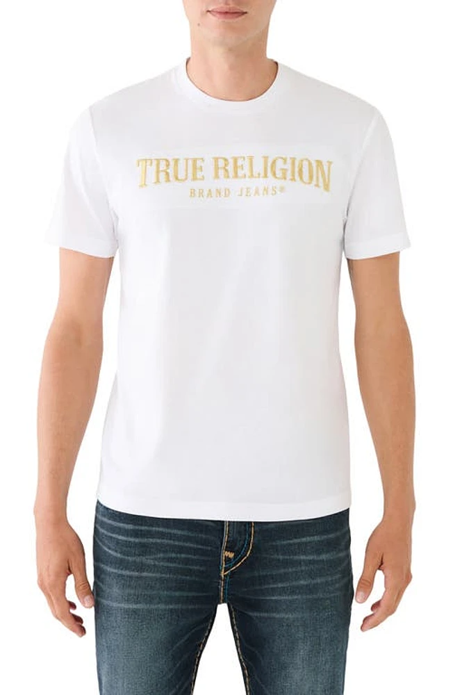 True Religion Brand Jeans Gold Arch Embroidered T-Shirt at Nordstrom,