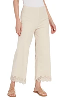 Lyssé Eyelet Hem Wide Leg Jeans at Nordstrom,