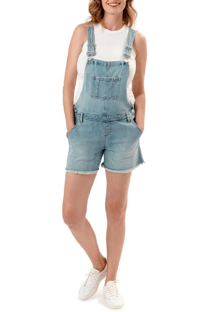 Nom Maternity Austin Shortalls Pale Blue at Nordstrom,