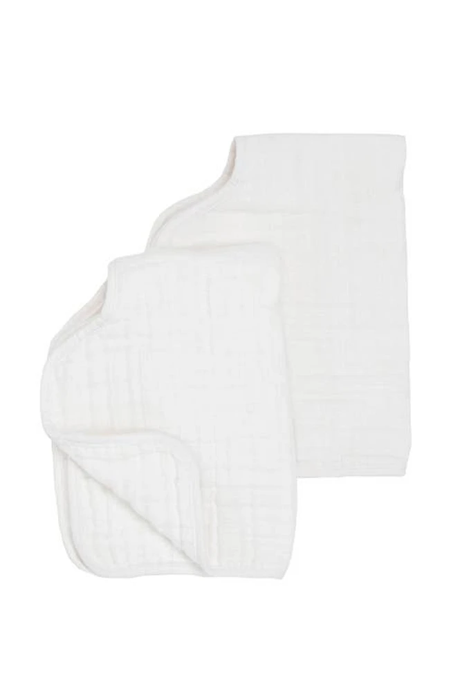 little unicorn 2-Pack Cotton Muslin Burp Cloths in White at Nordstrom