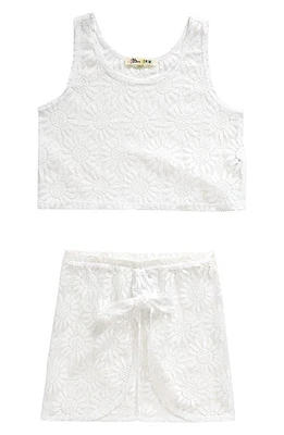 Miken Swim Kids' Floral Tank & Skirt Set White at