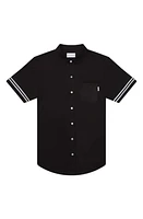 MAVRANS Tailored Fit Black Game Waterproof Short Sleeve Performance Button-Up Shirt at Nordstrom,