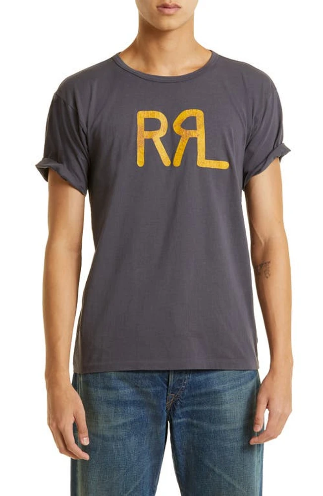 Double RL RRL Logo Graphic Tee Navy at Nordstrom,