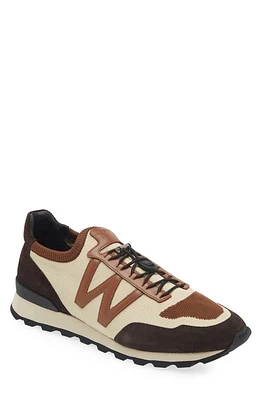 JM WESTON On My Way Knit Sneaker Beige /Camel /Bron at Nordstrom,