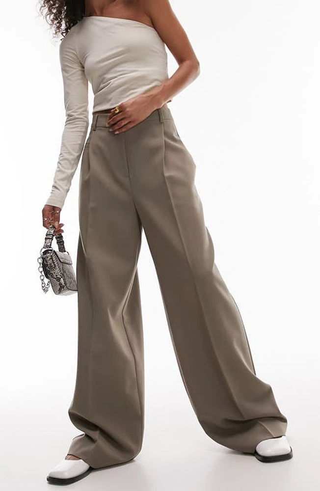 Topshop Wide Leg Pants Grey at Nordstrom, Us