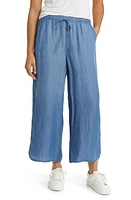 caslon(r) Dolphin Hem Wide Leg Chambray Pants Wash at