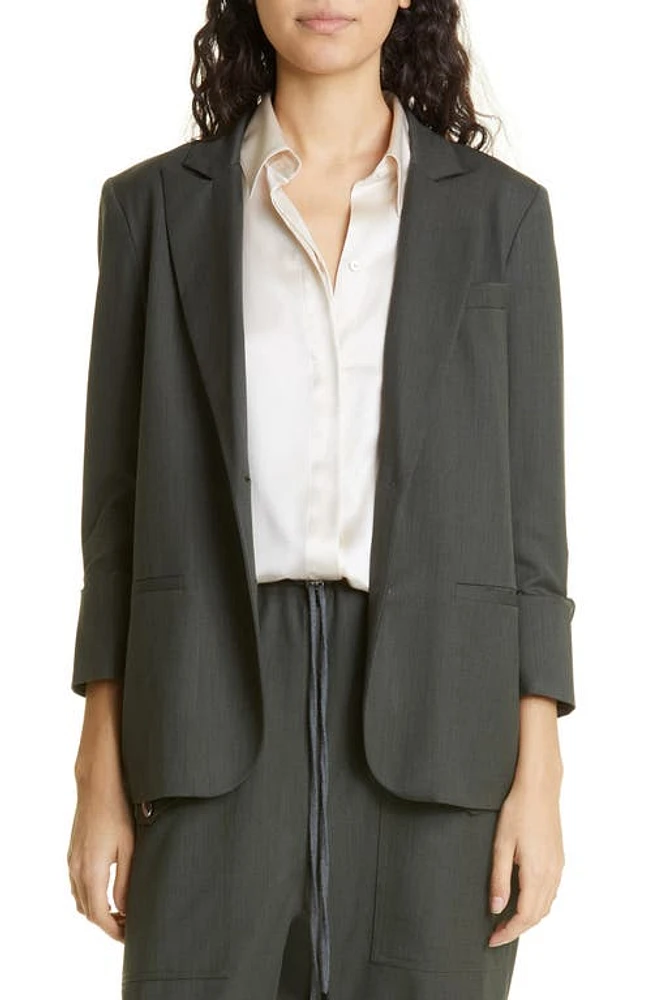 TWP Boyfriend Stretch Wool Blazer in Military at Nordstrom, Size Medium