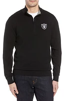 Cutter & Buck Las Vegas Raiders Lakemont Regular Fit Quarter Zip Sweater in Black at Nordstrom, Size 2Xlt