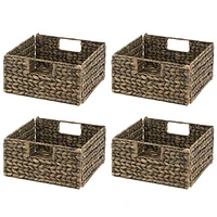 mDesign Woven Hyacinth Bin Basket Organizer with Handles - 4 Pack in Brown Wash at Nordstrom