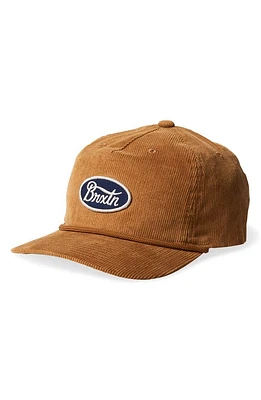 Brixton Parsons Netplus Corduroy Trucker Hat in Golden Brown at Nordstrom