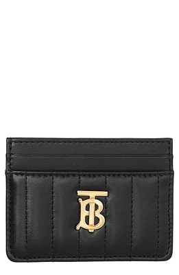 burberry Lola Quilted Leather Card Case in Black /Light Gold at Nordstrom