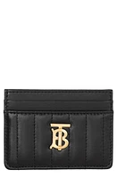 burberry Lola Quilted Leather Card Case in Black /Light Gold at Nordstrom