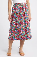 Boden Hattie Floral Poplin Midi Skirt Wild Poppy at Nordstrom,