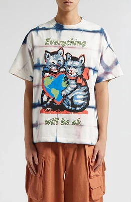 Story mfg. Grateful Everything Will Be OK Organic Cotton Graphic T-Shirt in Purple Kitten Courage at Nordstrom, Size Small