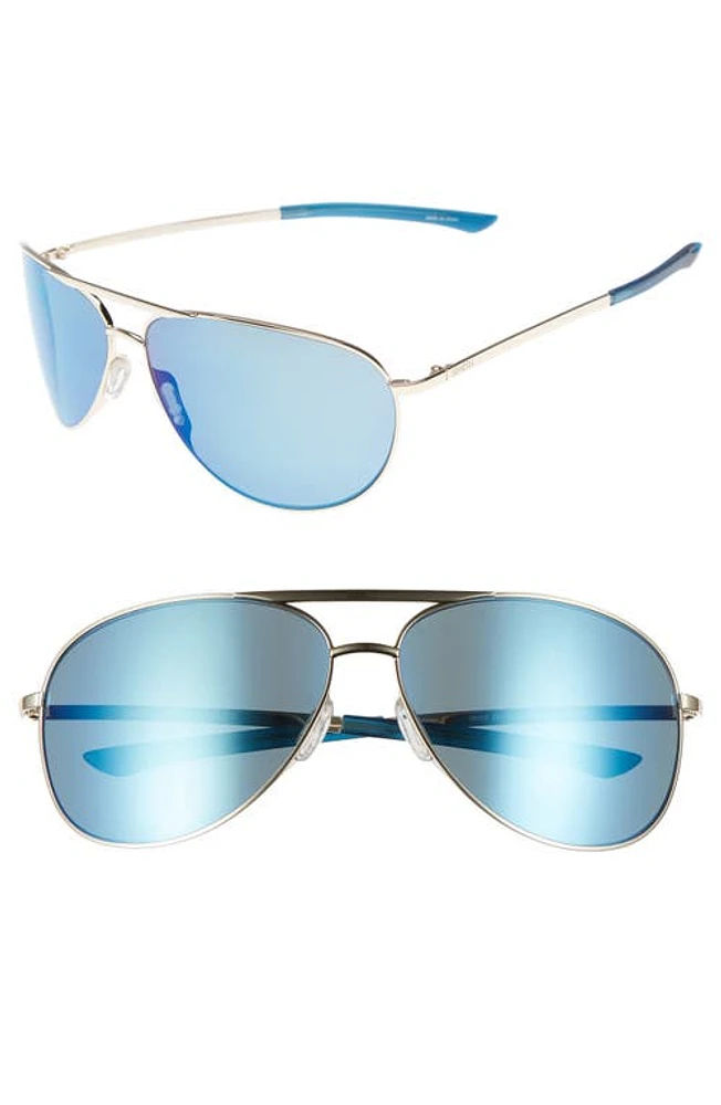 Smith Serpico Slim 2.0 65mm ChromaPop Polarized Aviator Sunglasses in Gold/Blue Polar at Nordstrom