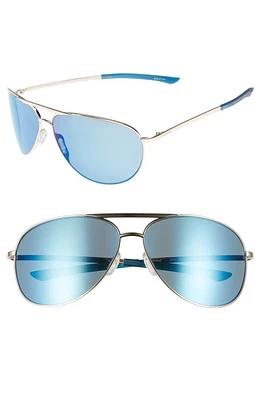 Smith Serpico Slim 2.0 65mm ChromaPop Polarized Aviator Sunglasses in Gold/Blue Polar at Nordstrom