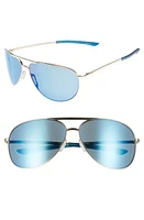 Smith Serpico Slim 2.0 65mm ChromaPop Polarized Aviator Sunglasses in Gold/Blue Polar at Nordstrom