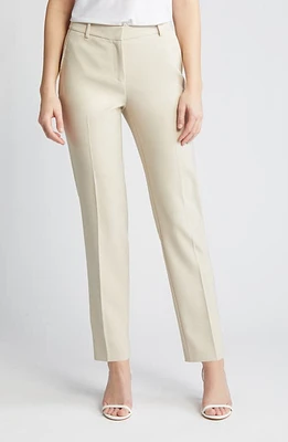 Anne Klein Straight Leg Pants in Soft Latte at Nordstrom, Size 6