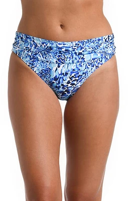 La Blanca Shirred Hipster Bikini Bottoms Blue at Nordstrom,