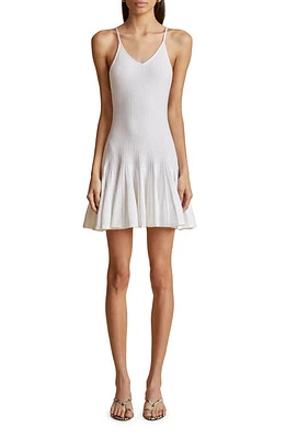 Khaite Alizee Pleated Knit Minidress Glaze at Nordstrom,