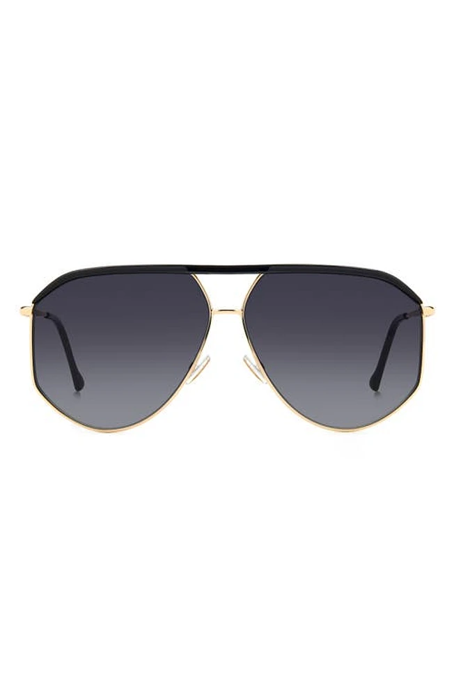 Isabel Marant 64mm Oversize Aviator Sunglasses in Gold Black/Grey Shaded at Nordstrom