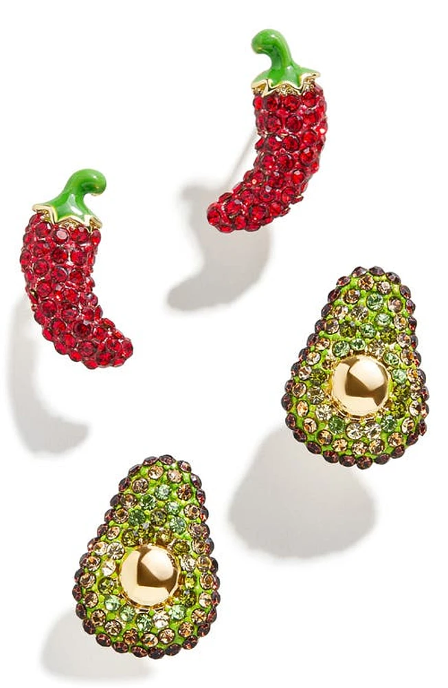 BaubleBar Holy Guacamole Set of 2 Earrings in Gold Multi at Nordstrom