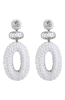 Deepa Gurnani Britt Floral Drop Earrings in White at Nordstrom