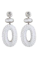 Deepa Gurnani Britt Floral Drop Earrings in White at Nordstrom