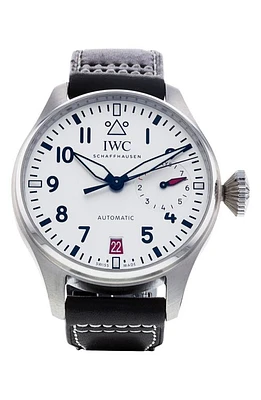 Watchfinder & Co. IWC Preowned 2021 Big Pilots Automatic Leather Strap Watch, 46.2mm in Silver at Nordstrom