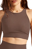 Beyond Yoga Enlighten Space Dye Longline Sports Bra Truffle Heather at Nordstrom,