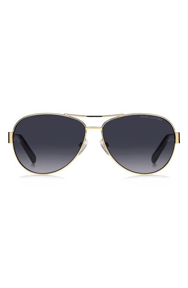 Marc Jacobs 60mm Aviator Sunglasses in Gold Black/Grey Shaded at Nordstrom