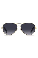 Marc Jacobs 60mm Aviator Sunglasses in Gold Black/Grey Shaded at Nordstrom