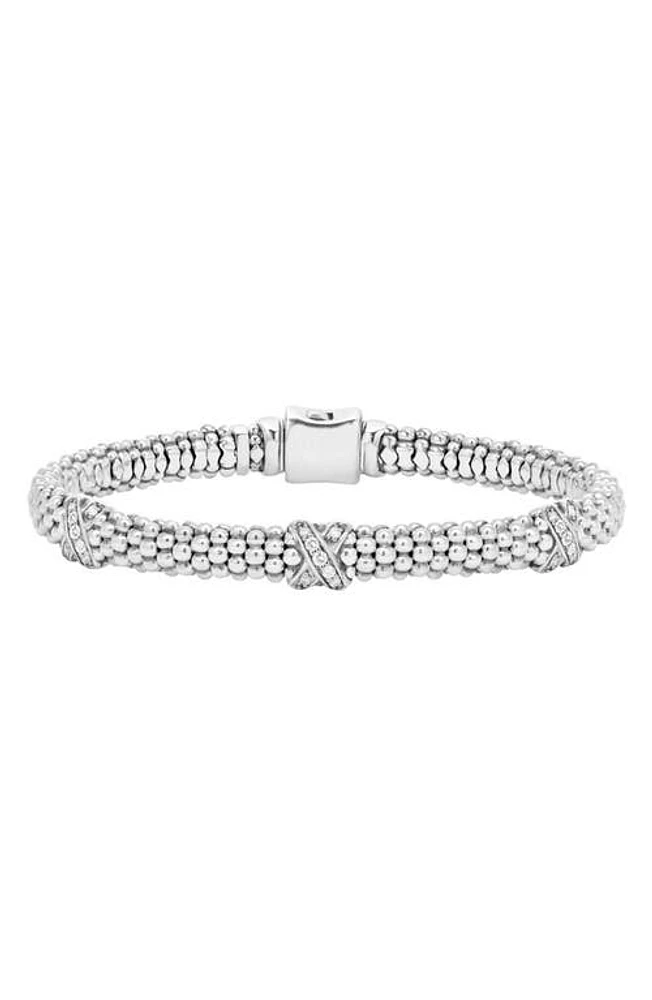 LAGOS Signature Caviar Diamond Rope Bracelet in Sterling Silver at Nordstrom