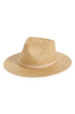 Janessa Leoné Brandie Woven Straw Fedora in Sand at Nordstrom, Size Medium