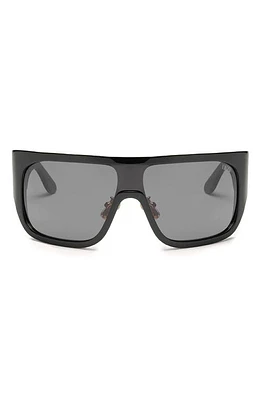 DEZI BlockedT 125mm Oversize Shield Sunglasses in Black /Blackout at Nordstrom