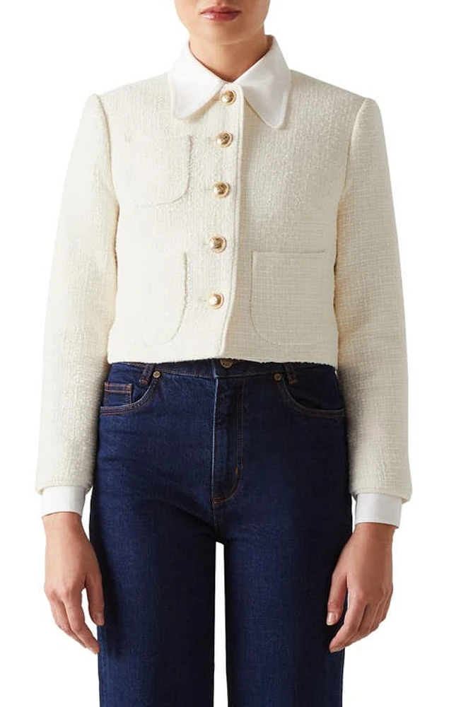 LK Bennett Alexa Tweed Jacket Cream at Nordstrom, Us