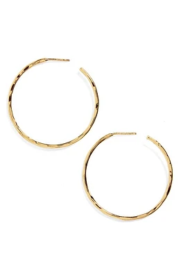 Argento Vivo Sterling Silver Medium Hammered Hoop Earrings in Gold at Nordstrom