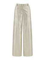 Nocturne Metallic Printed Pants in Metallic Gold at Nordstrom